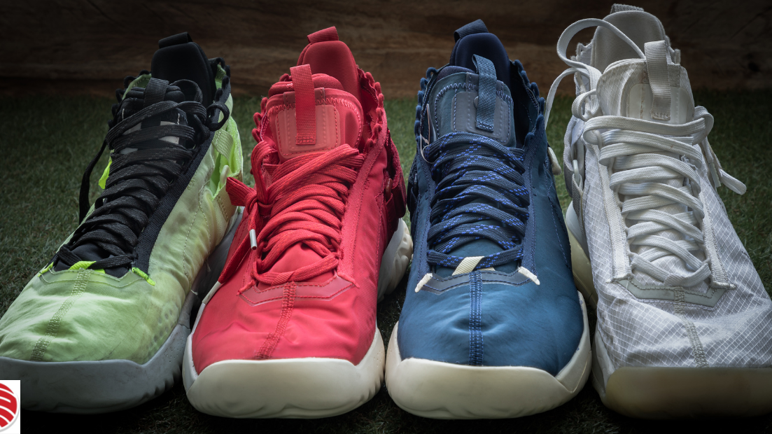 Four different color basketball hightops