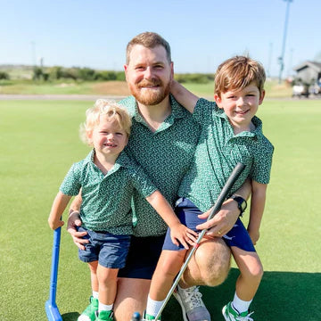 Fore Fathers Daddy & Me Caddy and Cub polo green