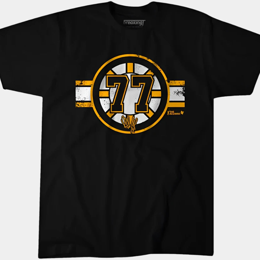 BreakingT Ray Borque 77 Boston Bruins NHL hockey black