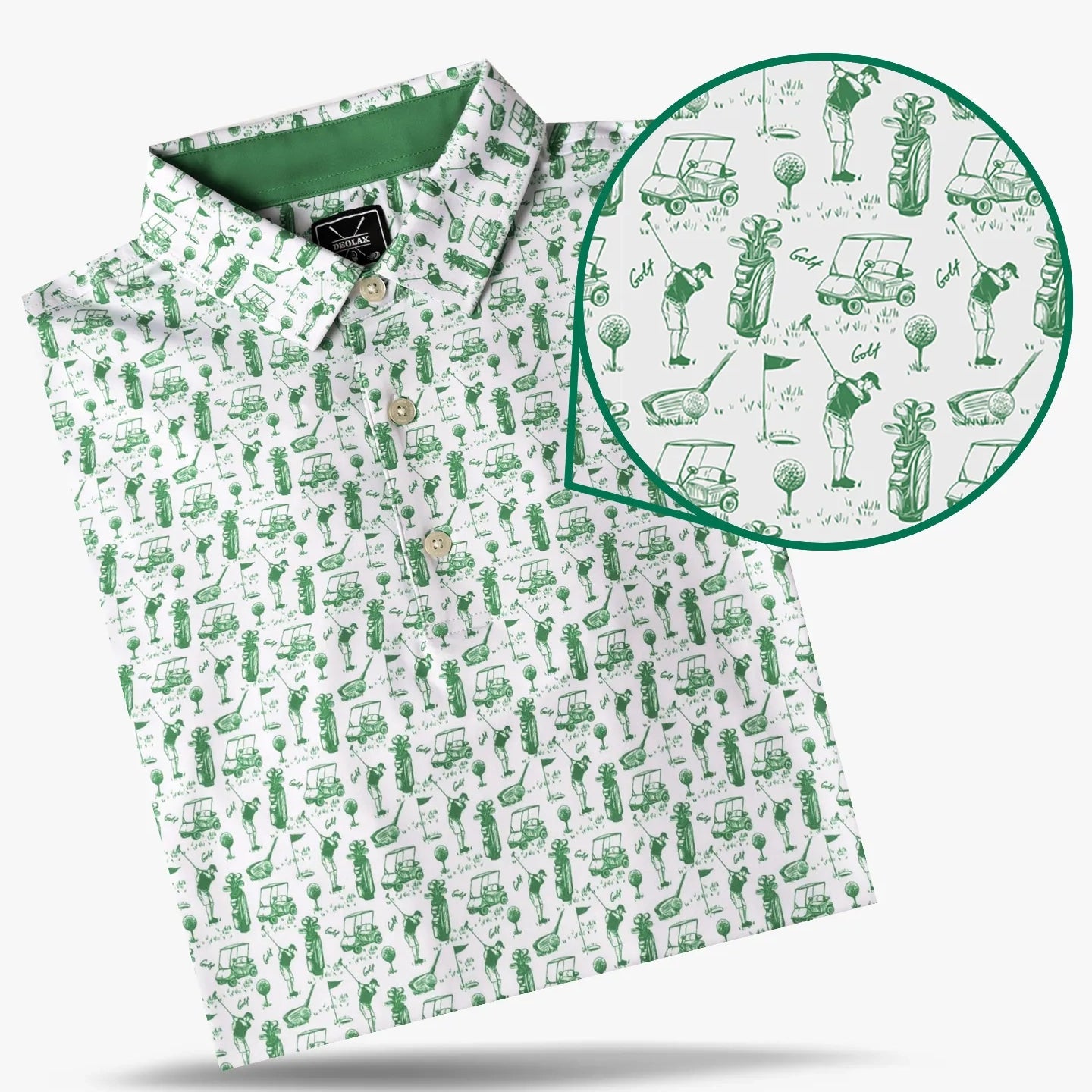 Deolax men's players golf polo green