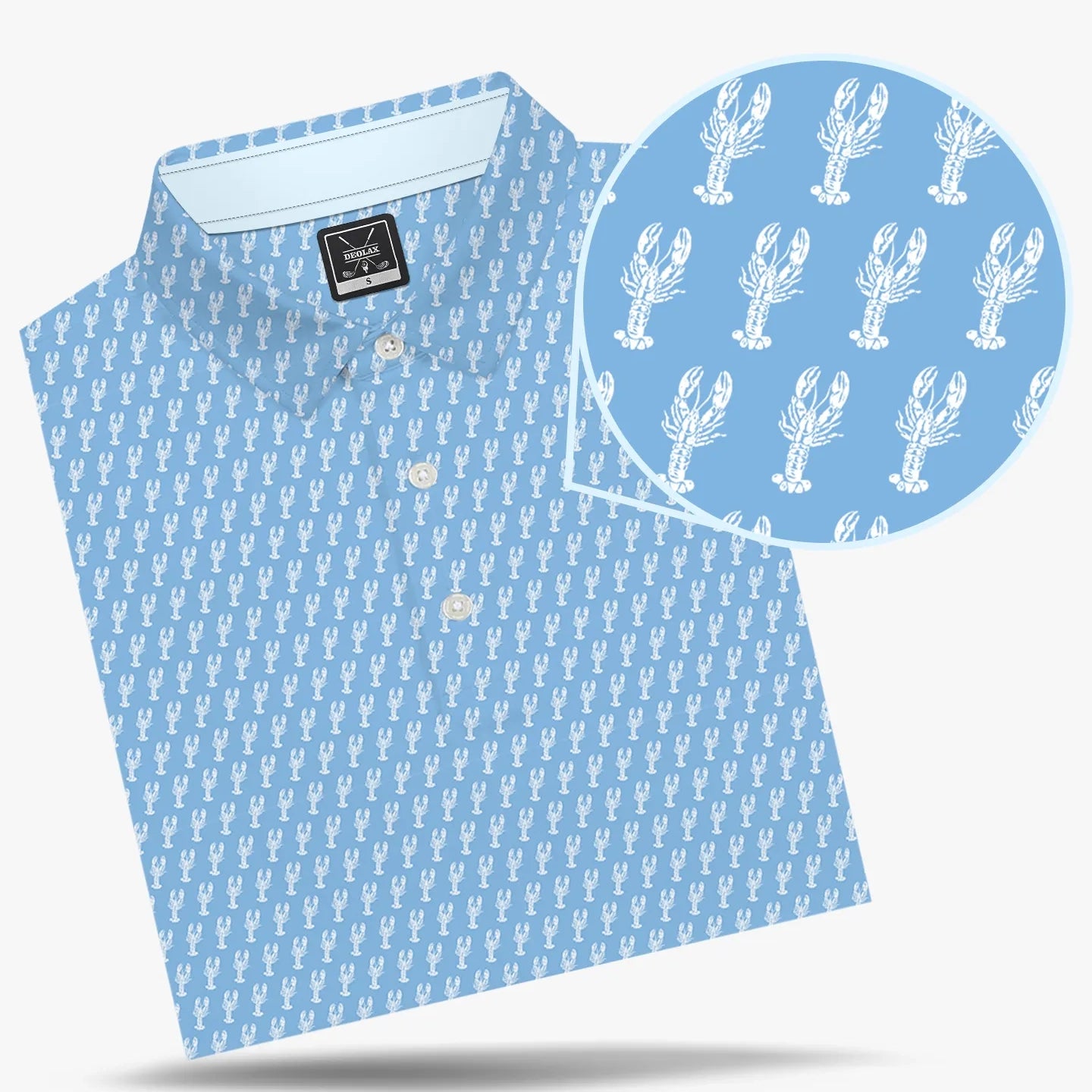 Deolax men's Crawfish golf polo blue