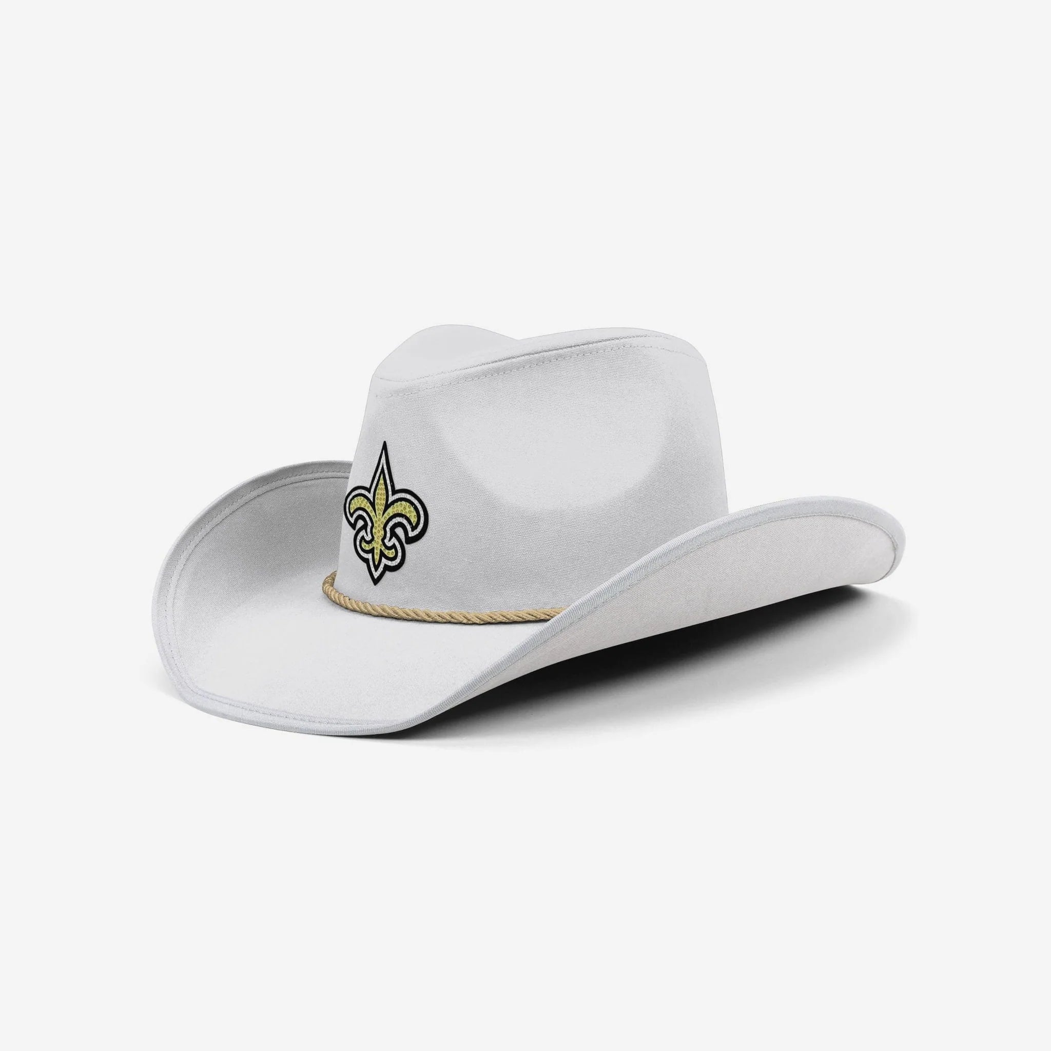 White Rhinestone Logo Cowboy Hat New Orleans Saints