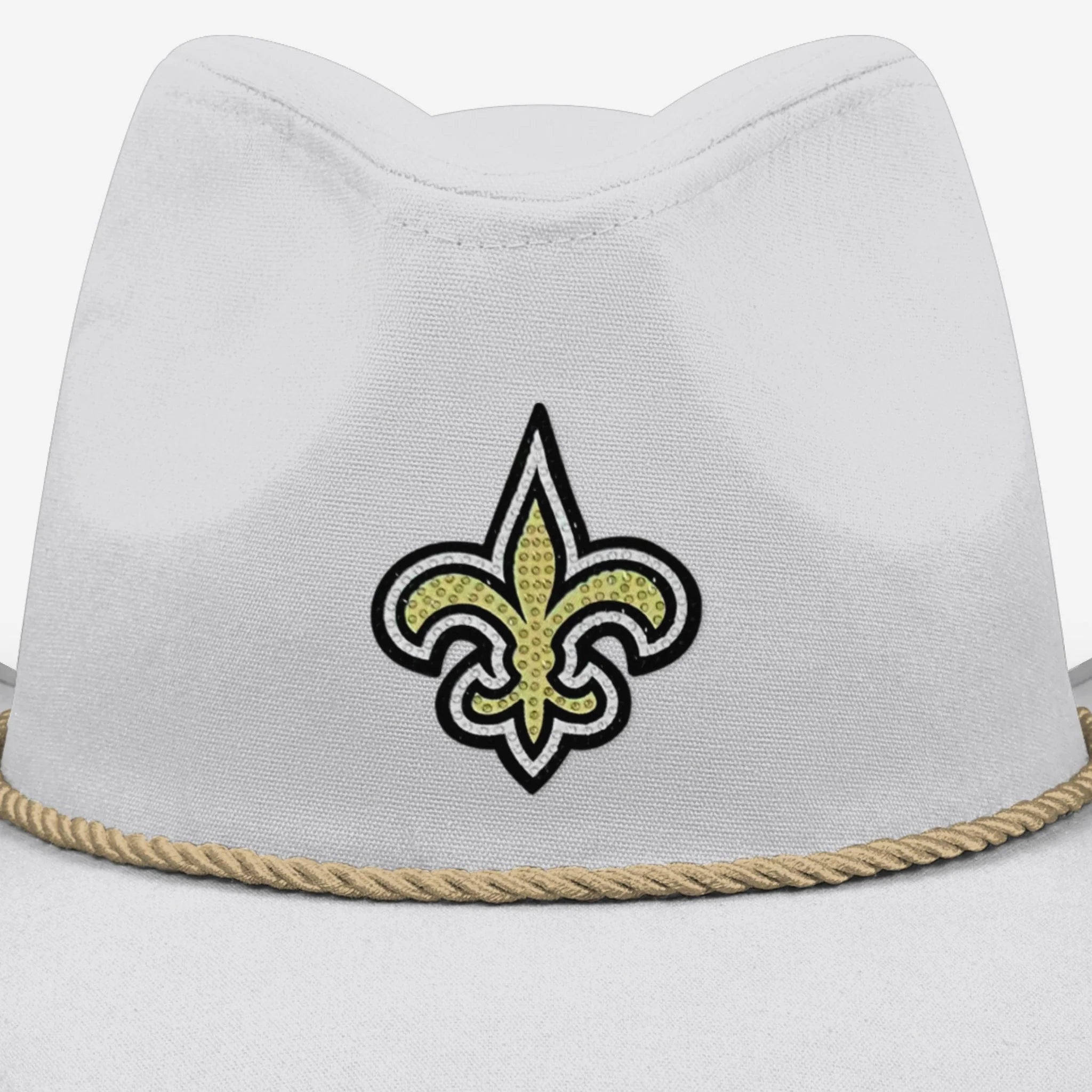 White Rhinestone Logo Cowboy Hat New Orleans Saints