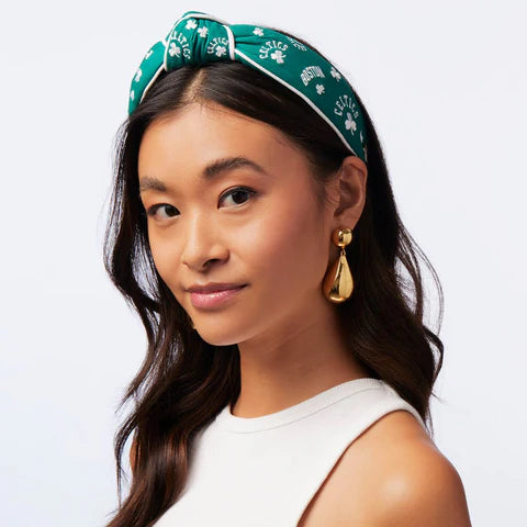BOSTON CELTICS LELE SADOUGHI / NBA GREEN EMBROIDERED KNOTTED HEADBAND