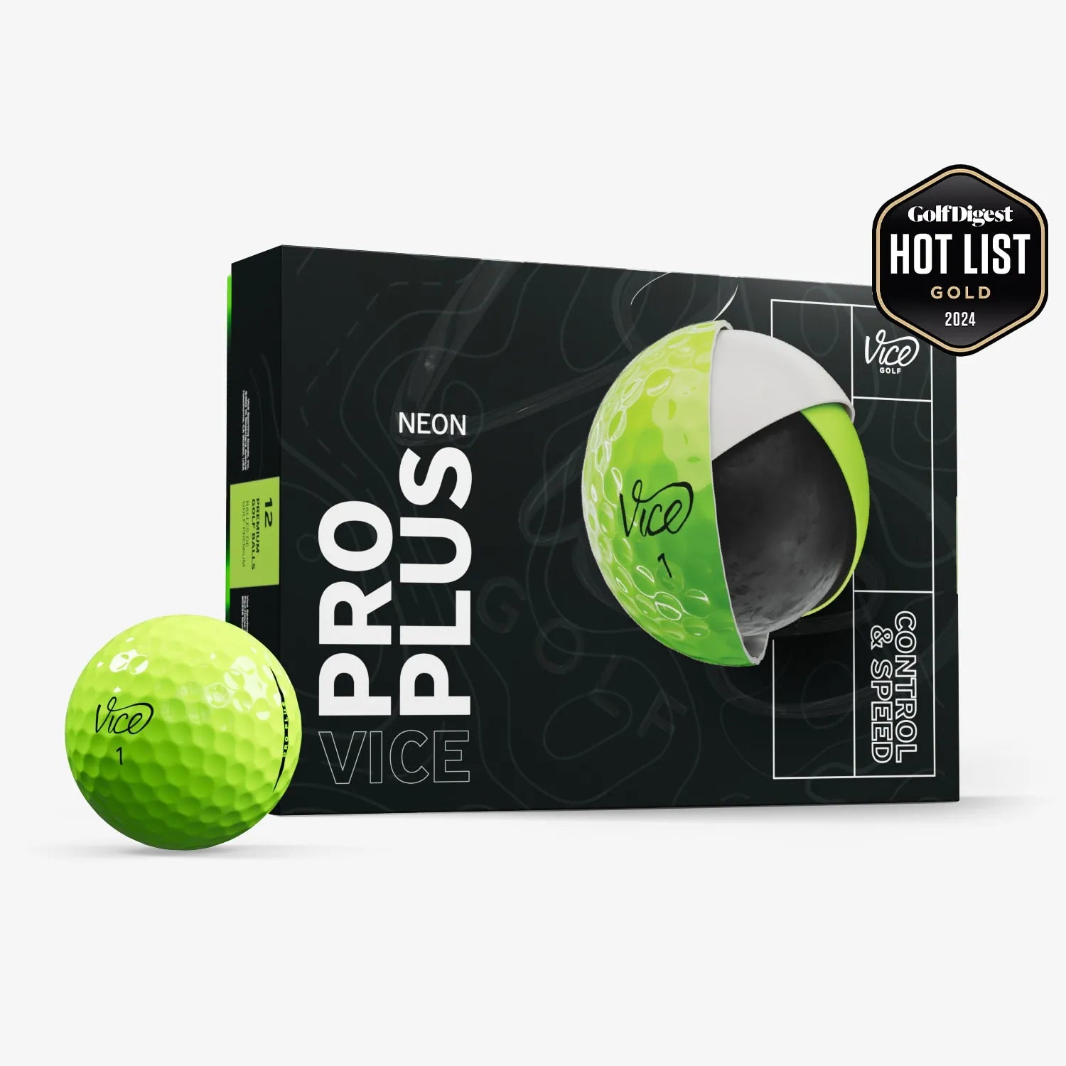 Vice Pro Plus neon green golf balls