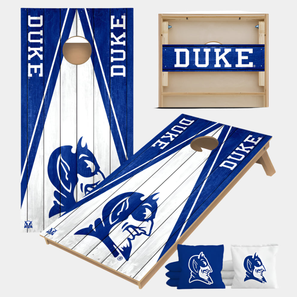 Victory Tailgate 2x4 Tournament Cornhole Set Duke Blue Devils white blue