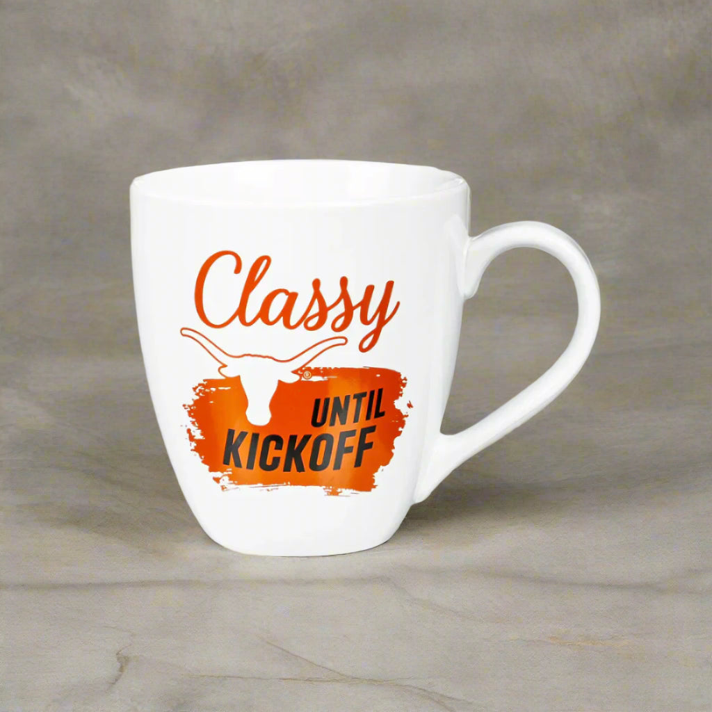 University of Texas "Classy Until Kickoff" coffee mug