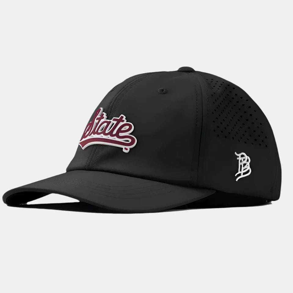 Branded Bills Mississippi State University "Mississippi State Script" Relaxed Performance hat black maroon