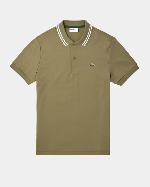 Lacoste Men's Regular Fit Pima Cotton Polo Khaki Green