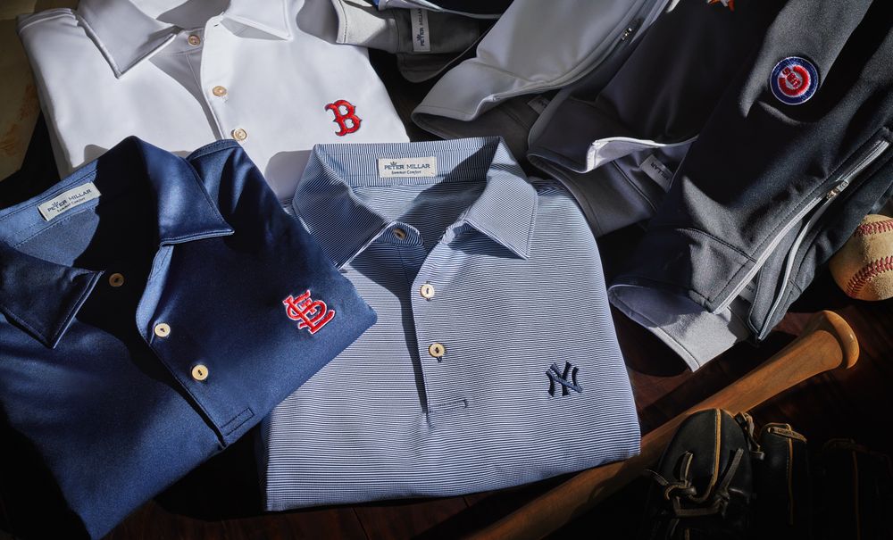 Peter Millar collection of game day apparel fan gear MLB polos pullovers