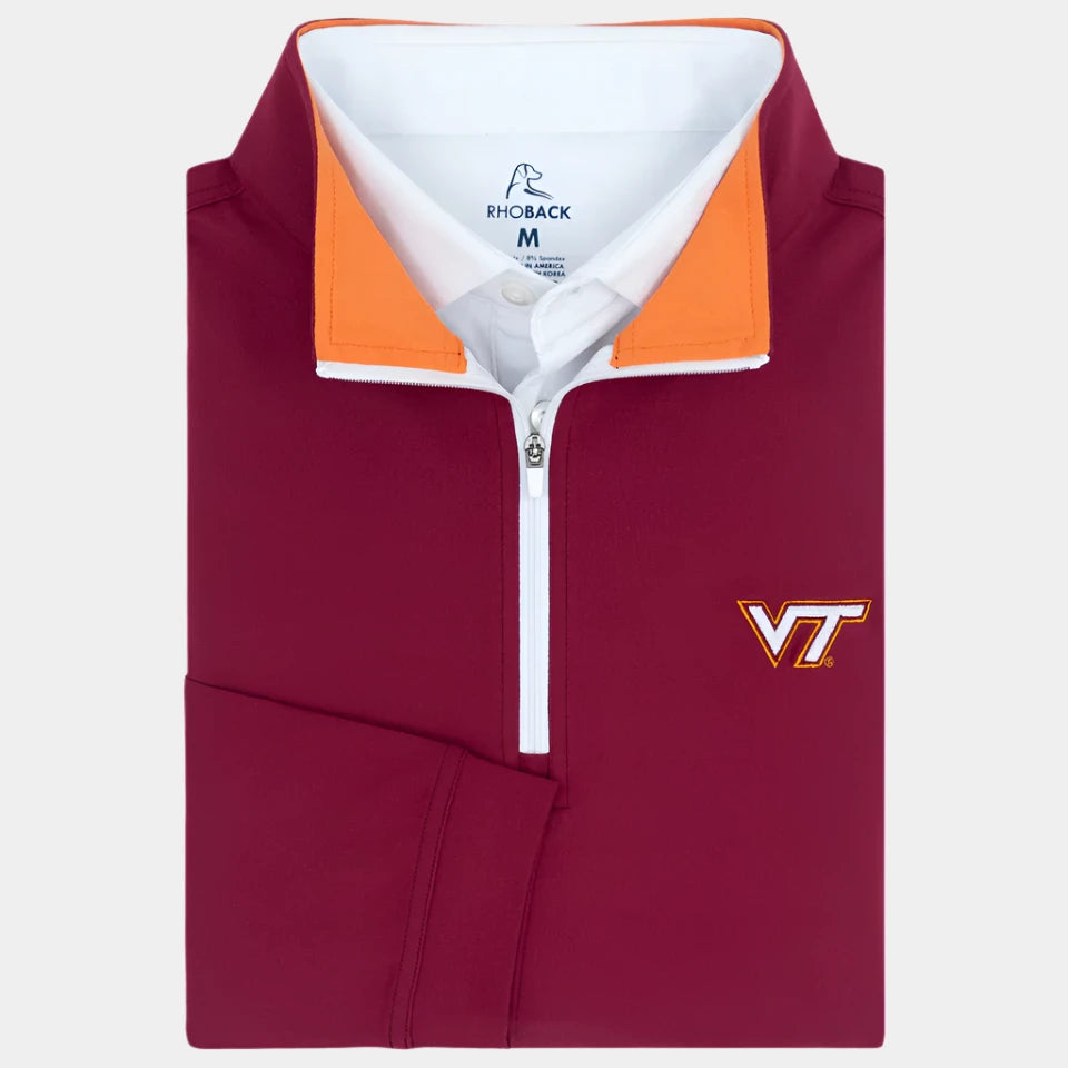 Rhoback Solid Collegiate Q-Zip NCAA Virginia Tech