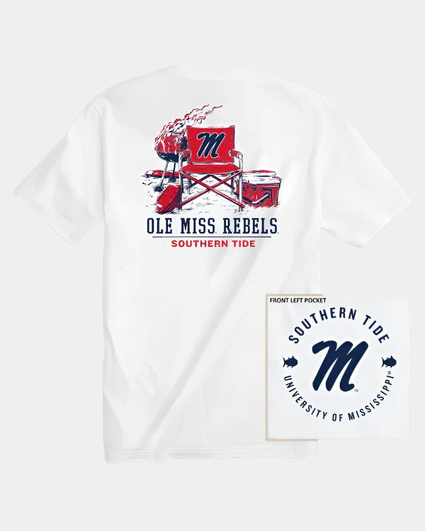 Southern Tide Ole Miss Rebels Gameday BBQ Tailgate T-Shirt white