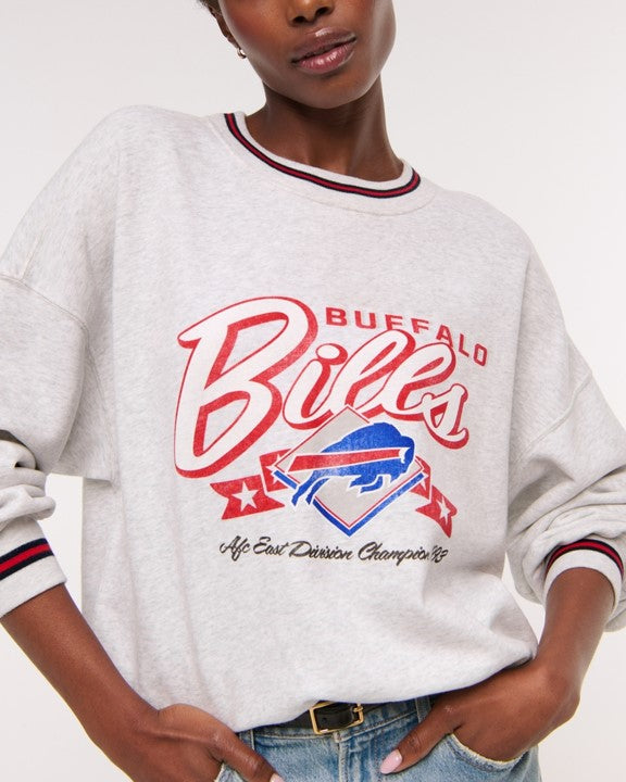 Abercrombia and Fitch Women's Vintage Sunday Crew Buffalo Bills