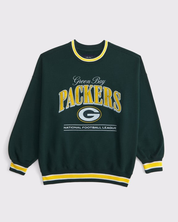 Abercrombia and Fitch Women's Vintage Sunday Crew Green Bay Packers