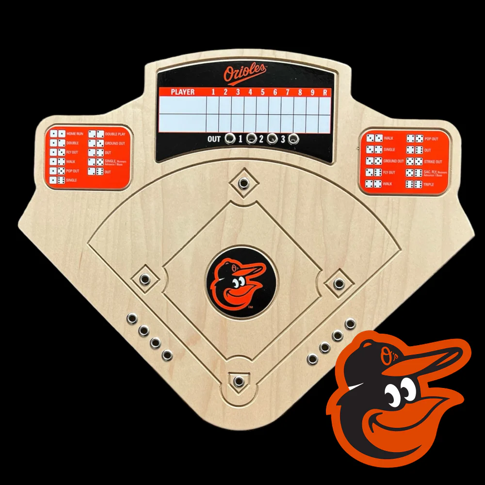 Across the Board handcrafted MLB baseball game Baltimore Orioles