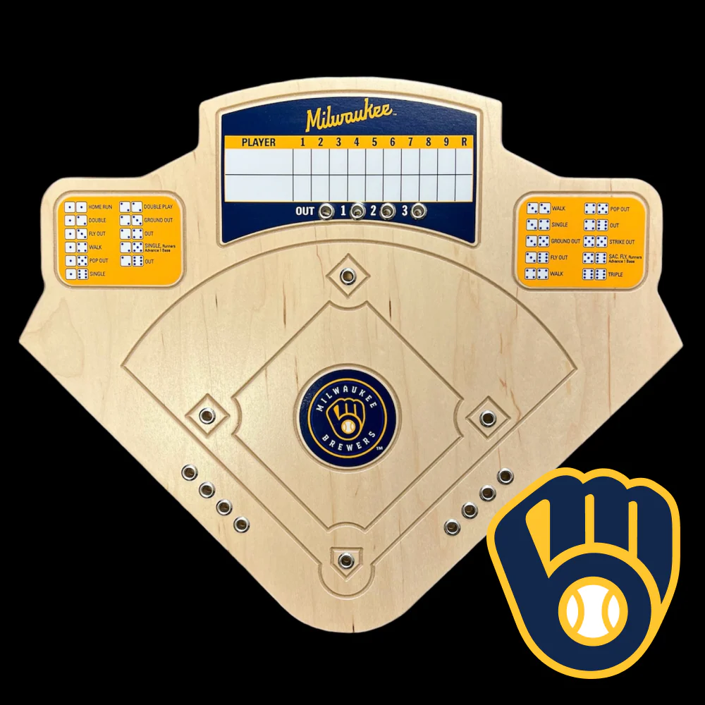 Across the Board handcrafted MLB baseball game Milwaukee Brewers