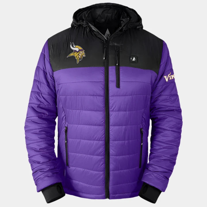 Action Heat Men's Puffer Battery Heated Puffer Jacket Minnesota Vikings