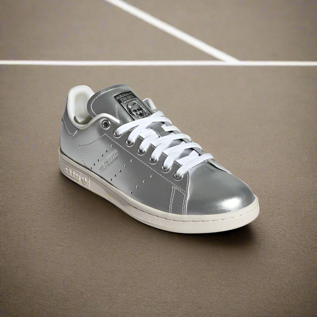Women's Adidas Stan Smith Tennis shoes silver metallic