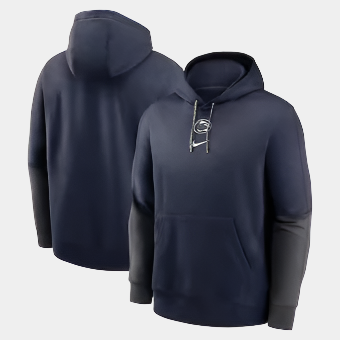 Nike Penn State Nittany Lions Navy/Anthracite 2024 Sideline Club Pullover Hoodie