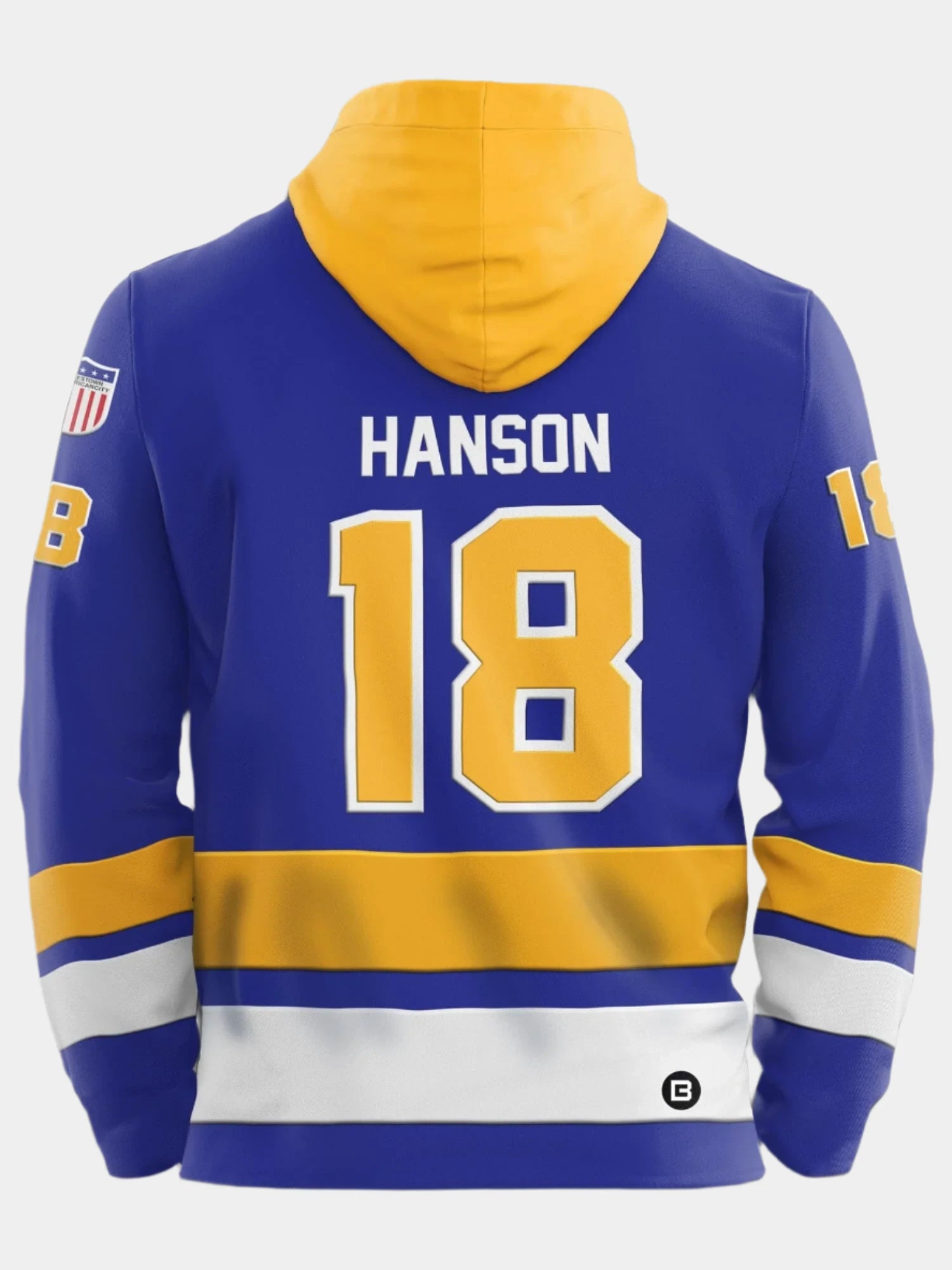 Benchclearers.com Hockey Hoodie Slapshot Charlestown Chiefs Hanson #18