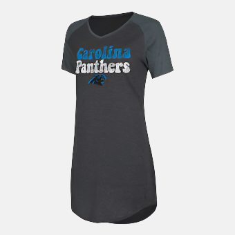 Carolina Panthers Women's Concepts Sport Raglan V-Neck Nightshirt