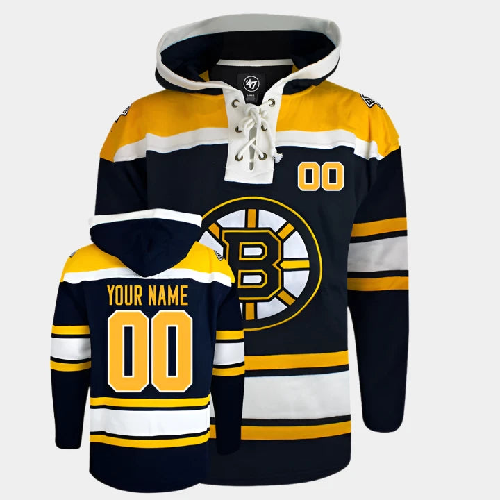 47 Brand Customizable Boston Bruins Fleece Lacer Hoody