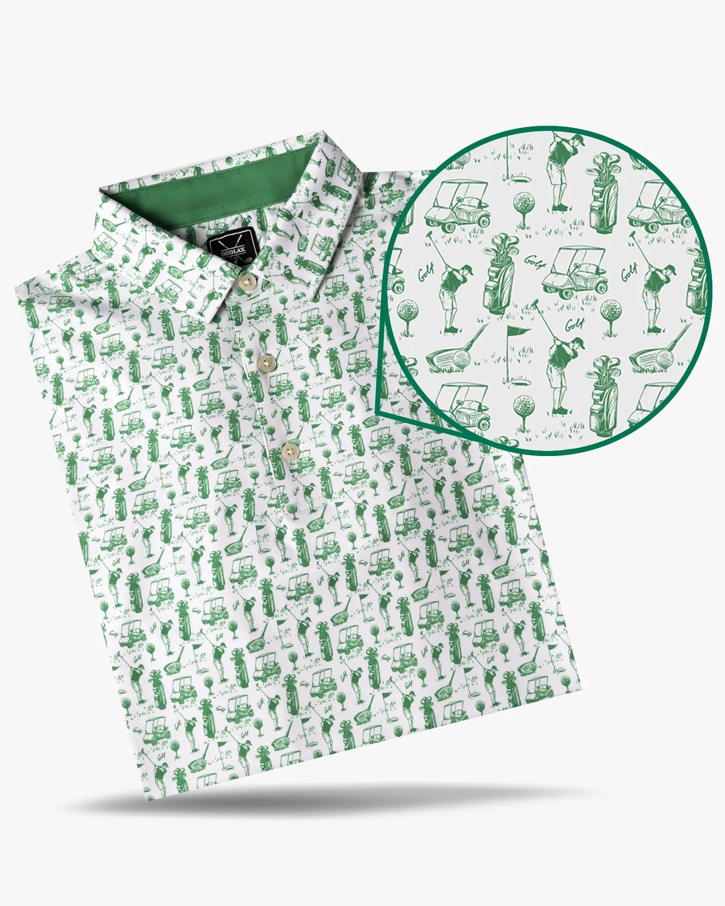 Deolax men's players golf polo green