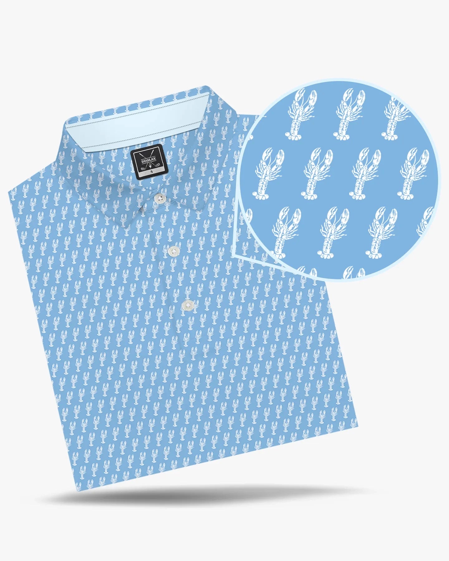 Deolax men's Crawfish golf polo blue