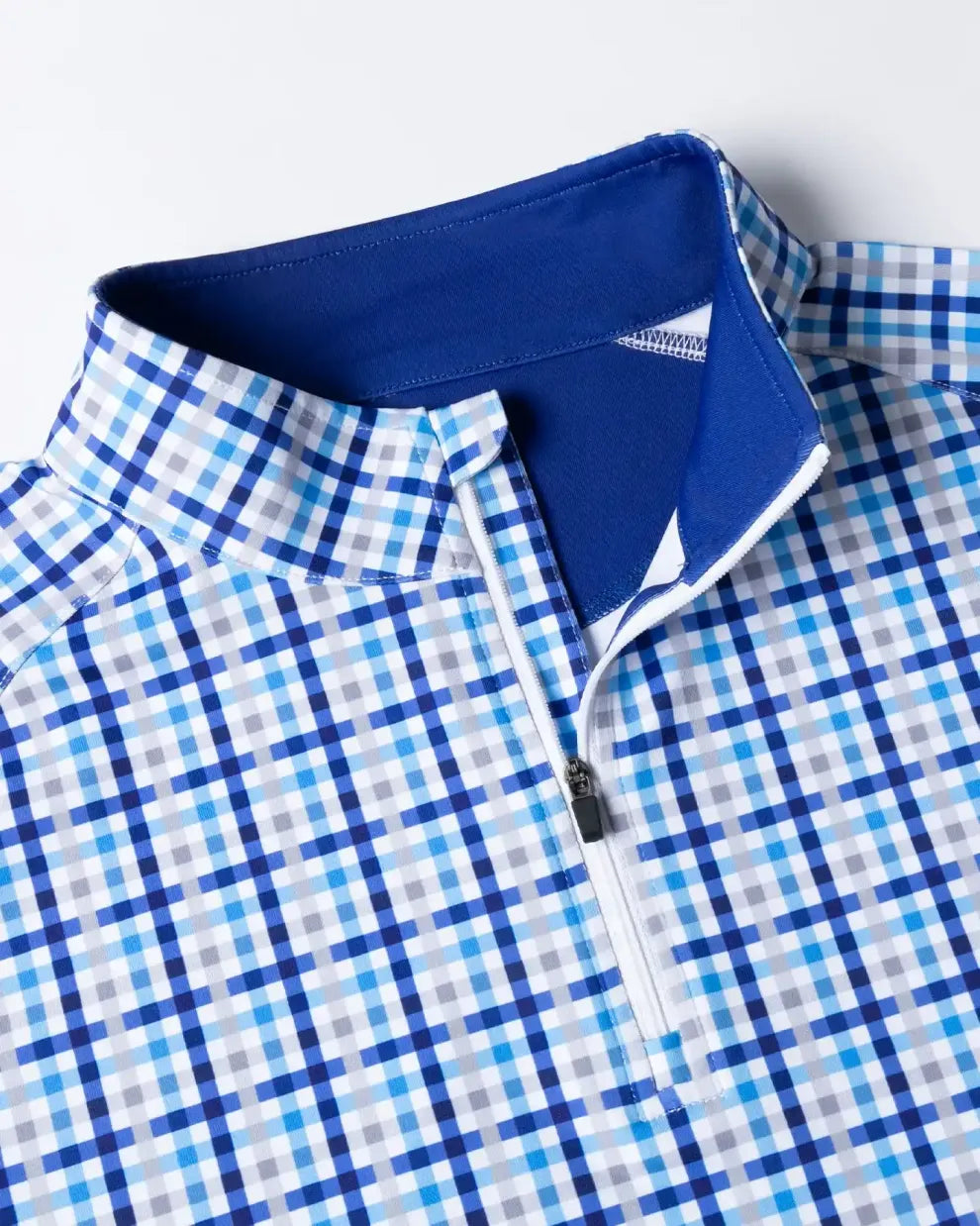 Deolax men's checked quarter zip