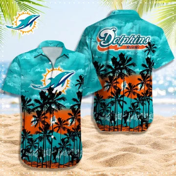 Fanazone MLB, NFL and College Hawaiian Shirts Miami Dolphins