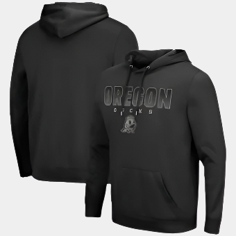 Colosseum Oregon Ducks Black Blackout 3.0 Pullover Hoodie Oregon Ducks