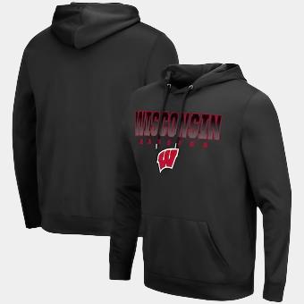 Colosseum Oregon Ducks Black Blackout 3.0 Pullover Hoodie Wisconsin Badgers