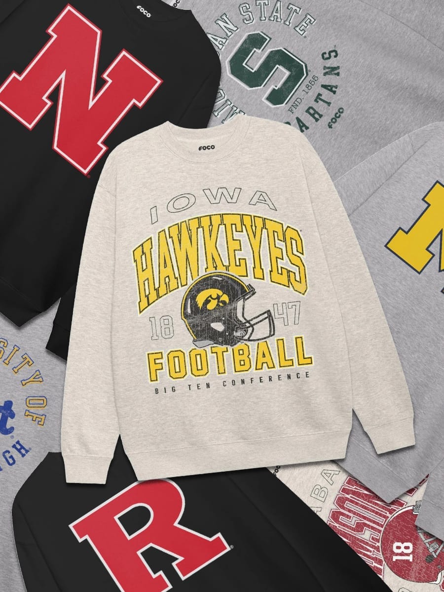 NCAA crew neck sweatshirts