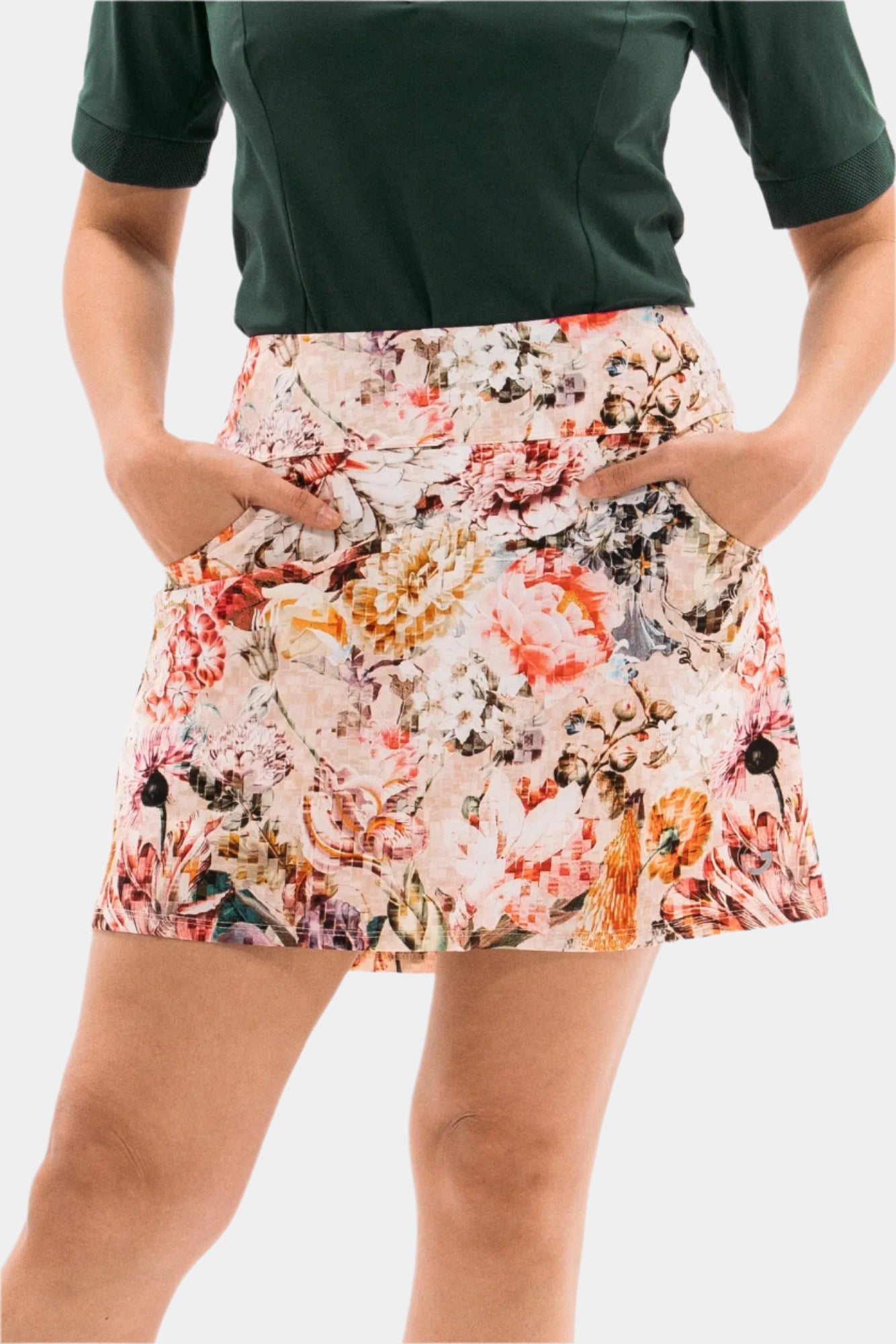 Mosaic floral skirt