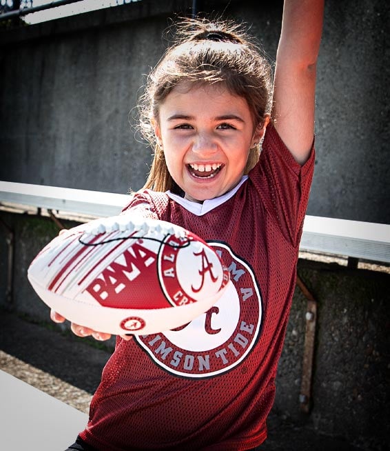Franklin football and jersey Alabama Crimson Tide