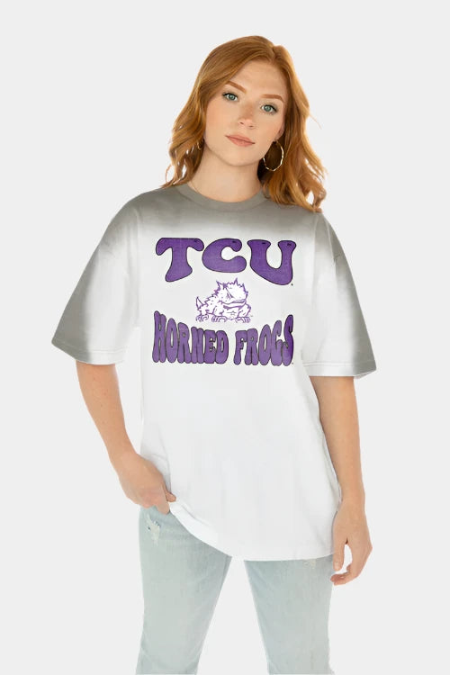 GameDay Couture NCAA Color Wave Crew Neck T-Shirt TCU Horned Frogs