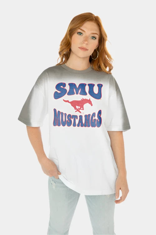 GameDay Couture NCAA Color Wave Crew Neck T-Shirt SMU Mustangs