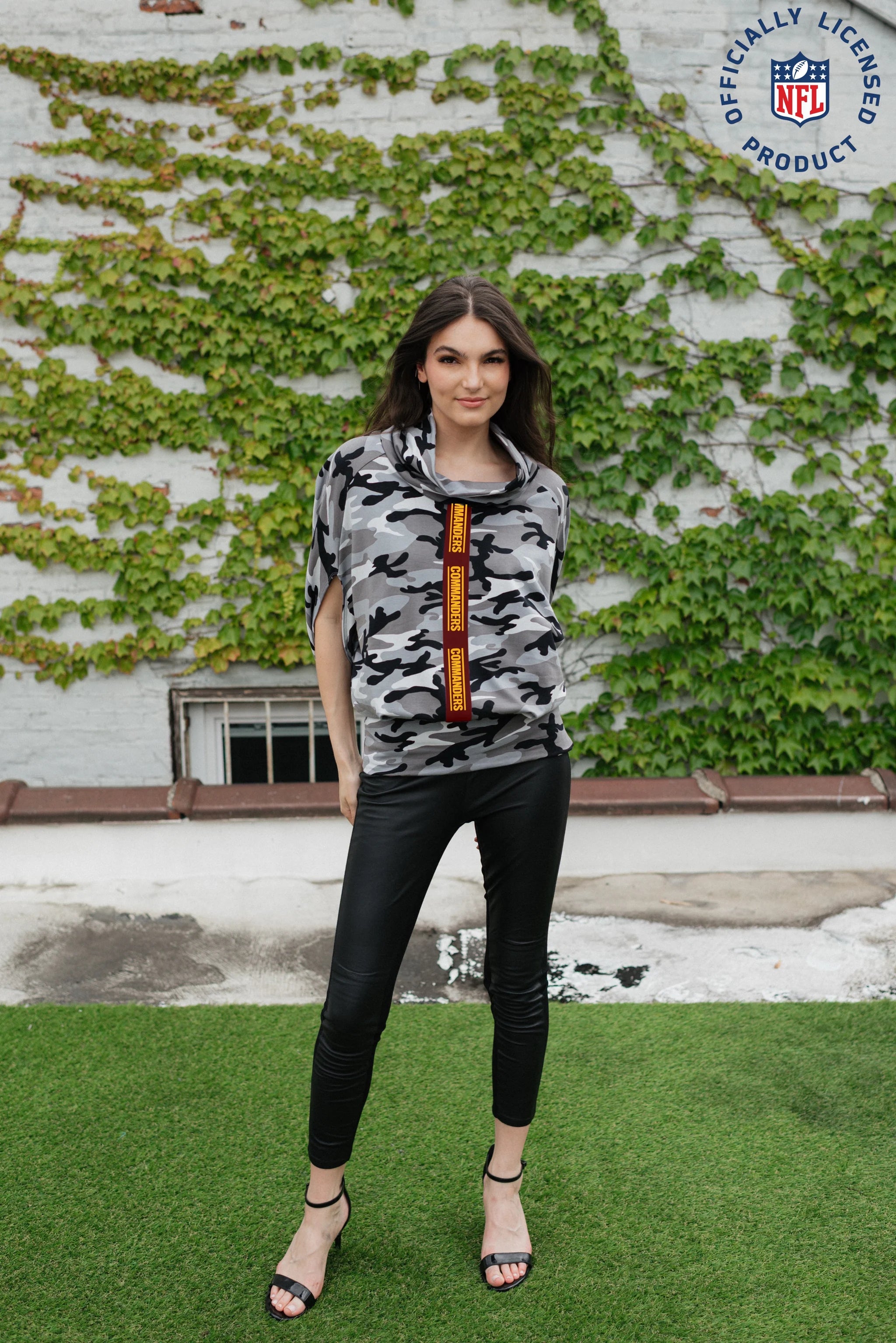 Kiya Tomlin Washington Commanders Pleated Camo Sweatshirt