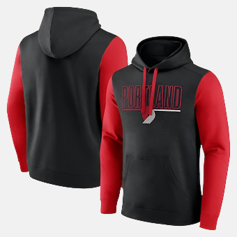 Portland Trail Blazers Men's Outline Colorblock Pullover Hoodie