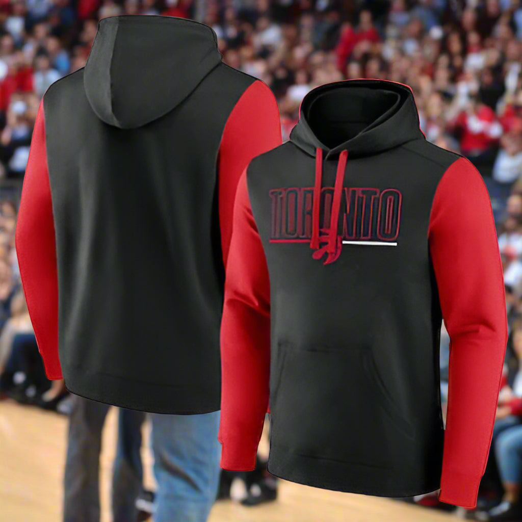 Toronto Raptors Men's Outline Colorblock Pullover Hoodie
