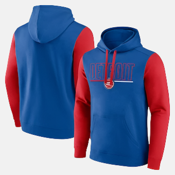 Detroit Pistons Men's Outline Colorblock Pullover Hoodie