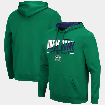 Colosseum Notre Dame Fighting Irish Green Slash Stack 2.0 Pullover Hoodie