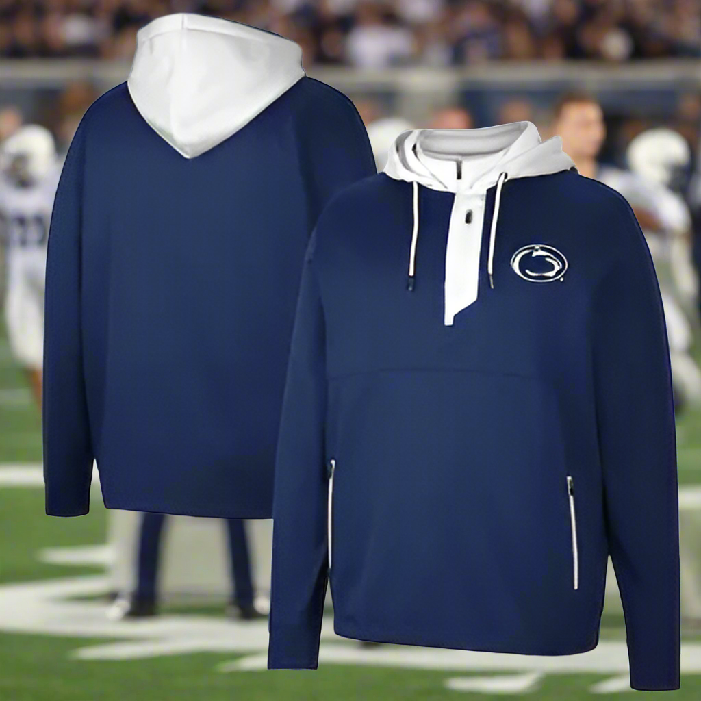 Colosseum Penn State Nittany Lions Navy Luge 3.0 Quarter-Zip Hoodie