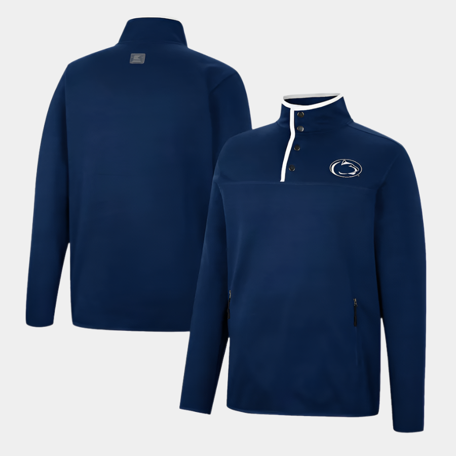 Colosseum Penn State Nittany Lions Navy Rebound Quarter-Snap Jacket