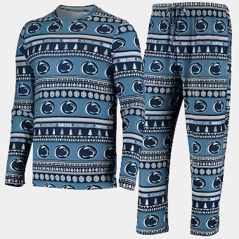 Concepts Sport Penn State Nittany Lions Navy Ugly Sweater Knit Long Sleeve Top and Pant Set