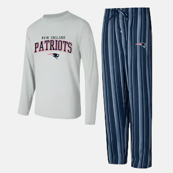 New England Patriots Men's Concepts Sport Petition Long Sleeve T-Shirt & Pants Sleep Set