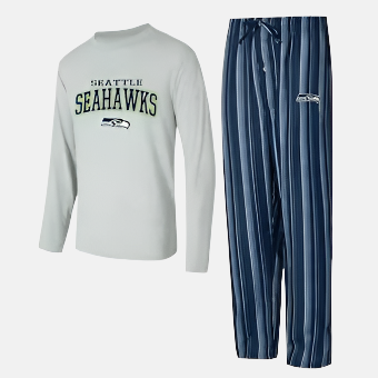 Seattle Seashawks Men's Concepts Sport Petition Long Sleeve T-Shirt & Pants Sleep Set