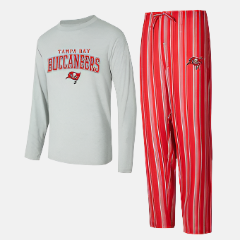 Tampa Bay Buccaneers Men's Concepts Sport Petition Long Sleeve T-Shirt & Pants Sleep Set