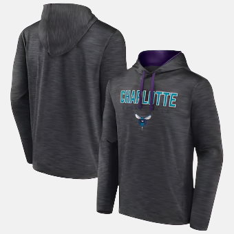 Charlotte Hornets Men's Fanatics Heather Fast Break Pullover Hoodie