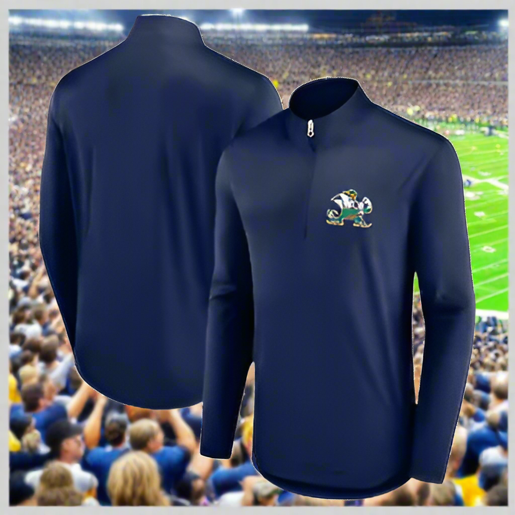 Fanatics Notre Dame Fighting Irish Navy Underdog Mindset Quarter-Zip Top